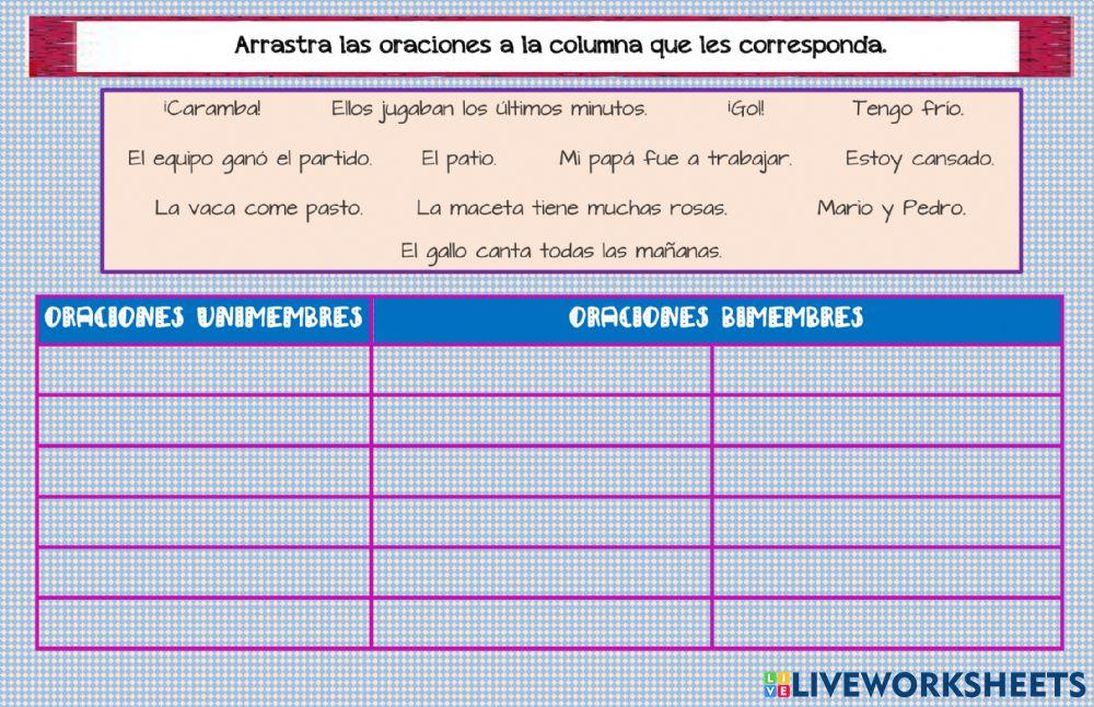 Unimembres y bimembres