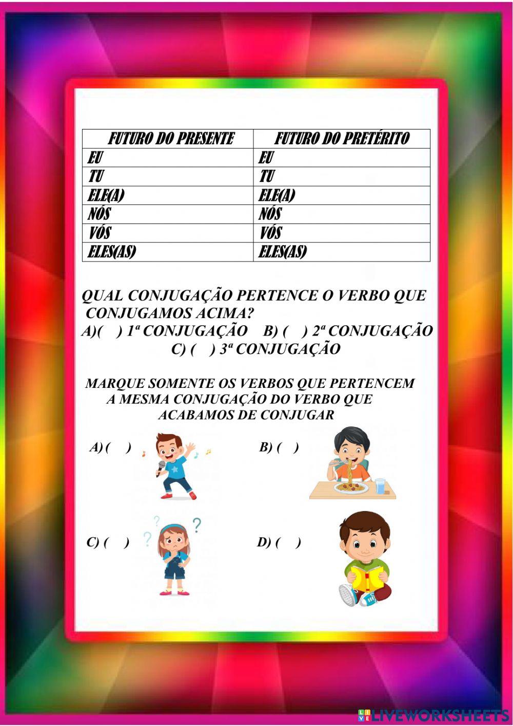 Execicio conjugação verbal - indicativo