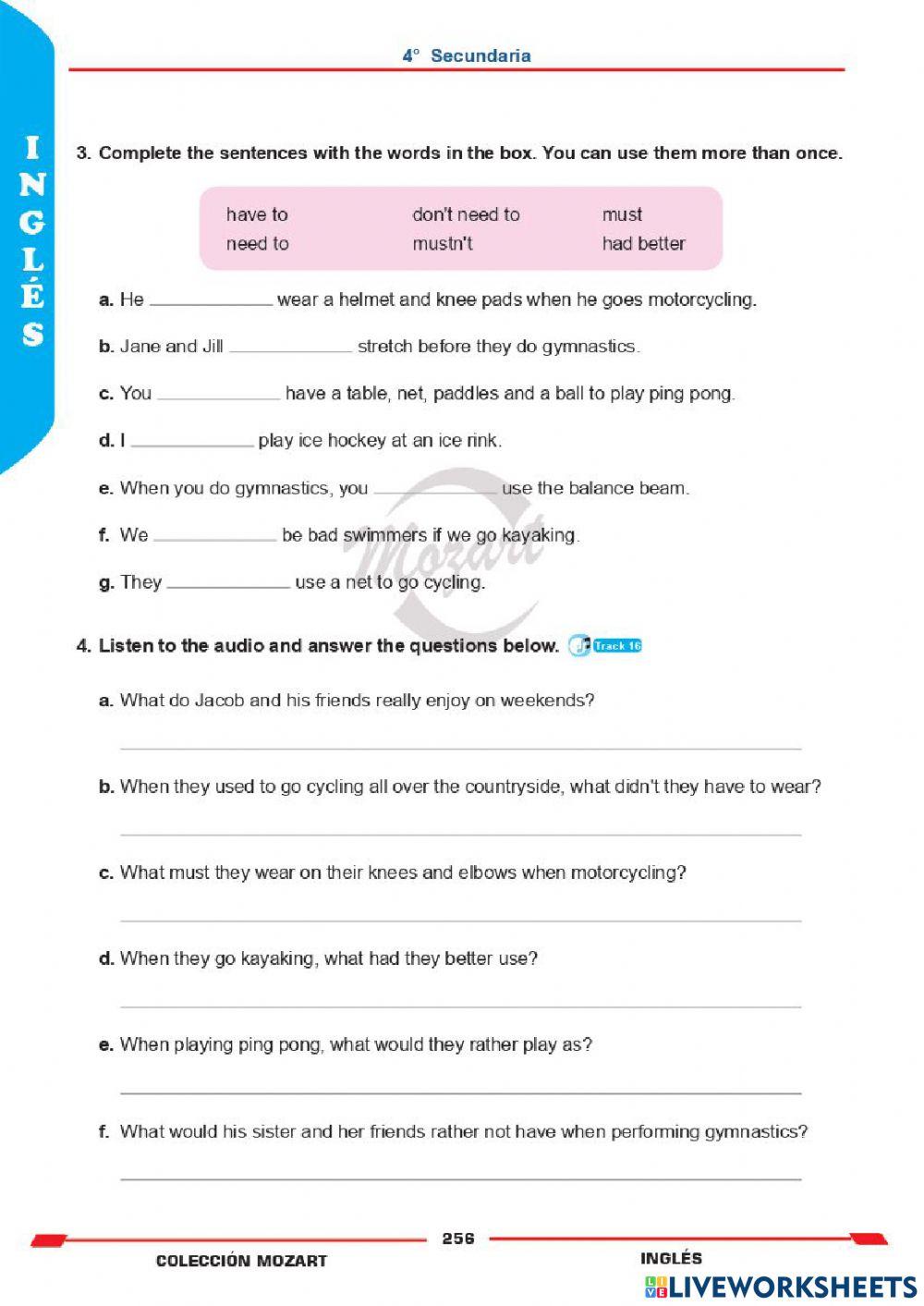 Unidad 3 - Inglés 4°