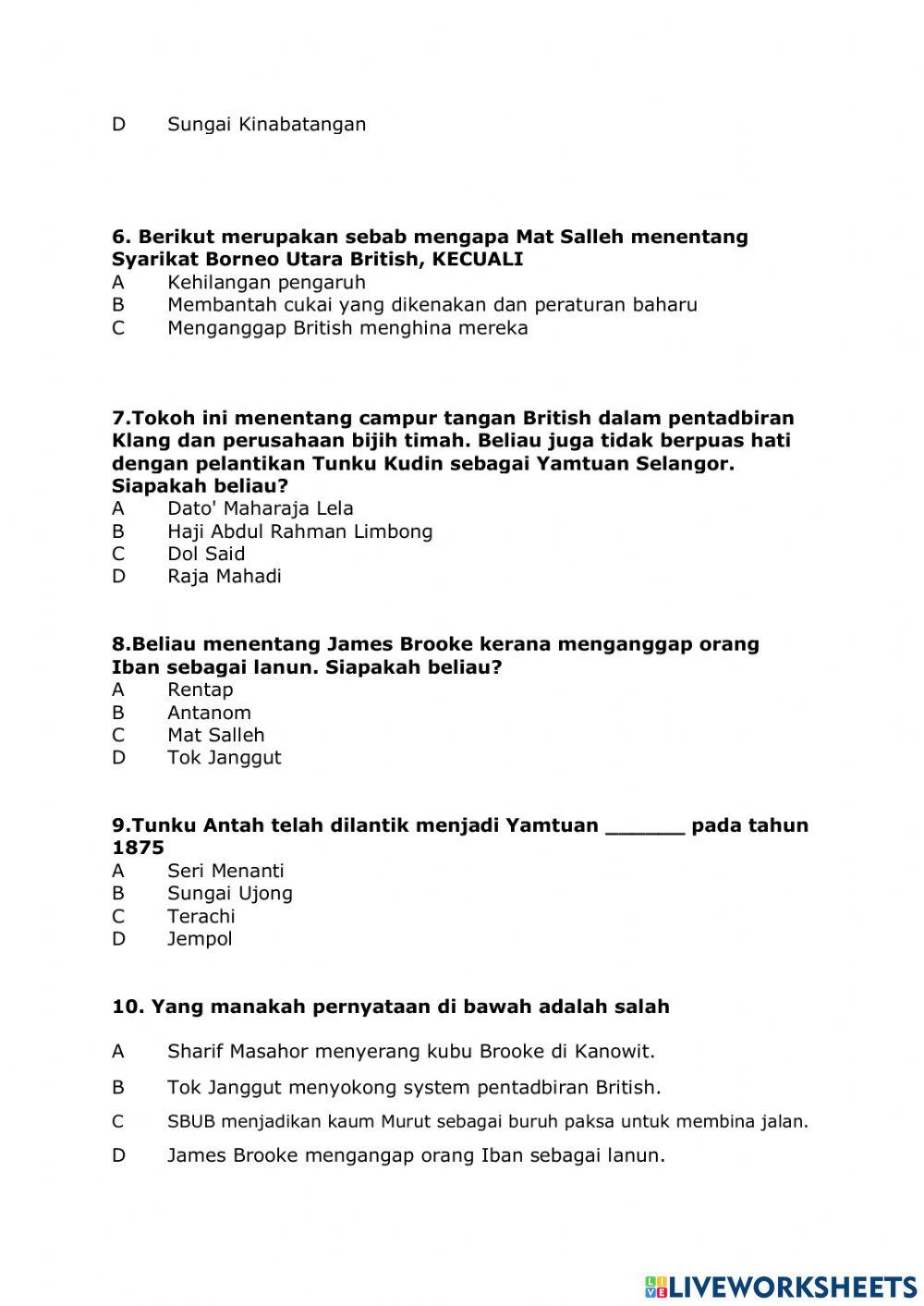 Unit 5:Bangkit Berjuang Penjajajh Ditentang