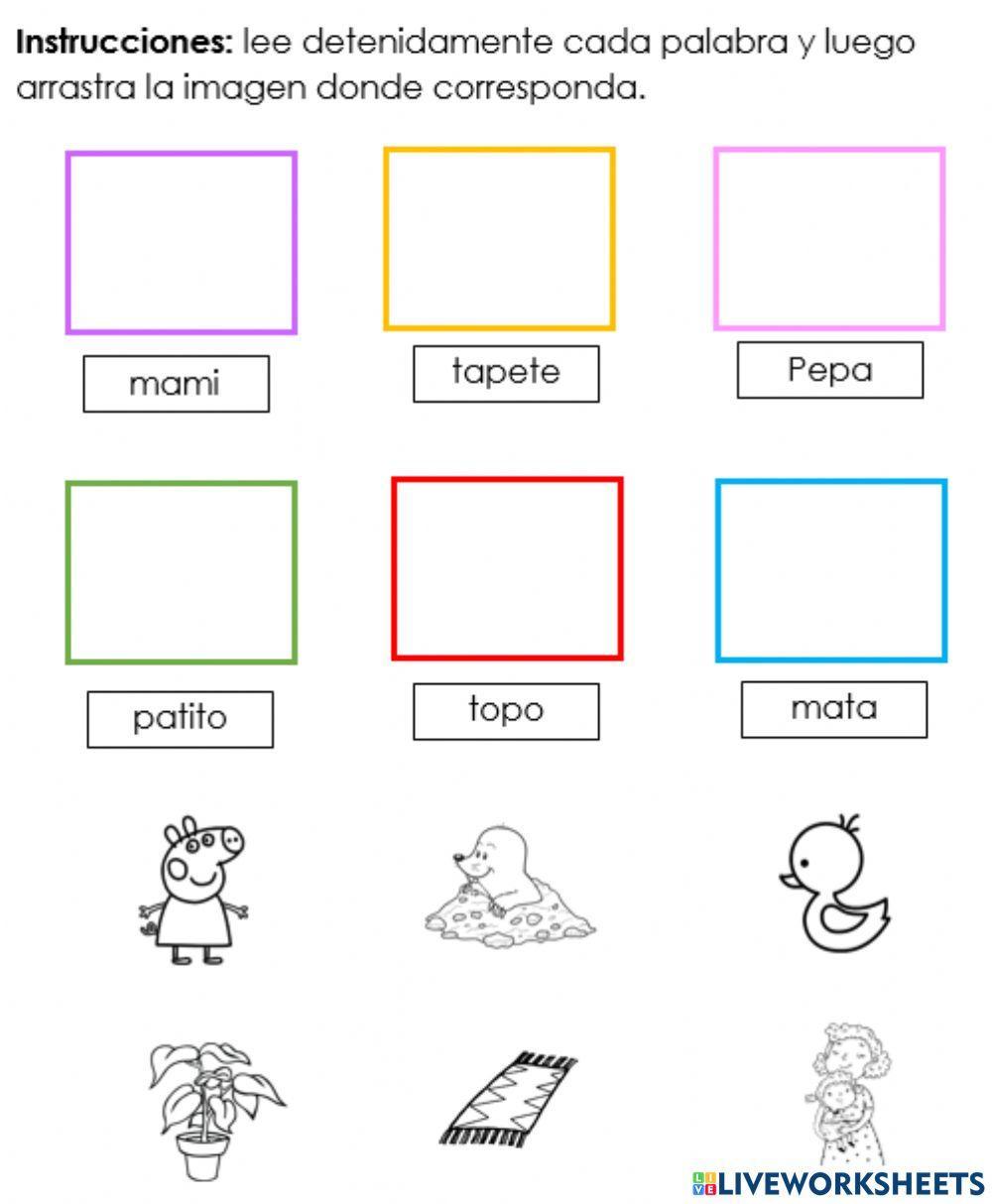 Palabras con m, p, t