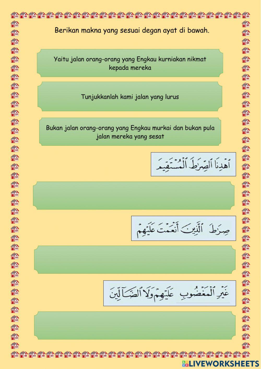 Pendidikan Islam Tahun 3 : Maksud ayat Surah Al-Fatihah