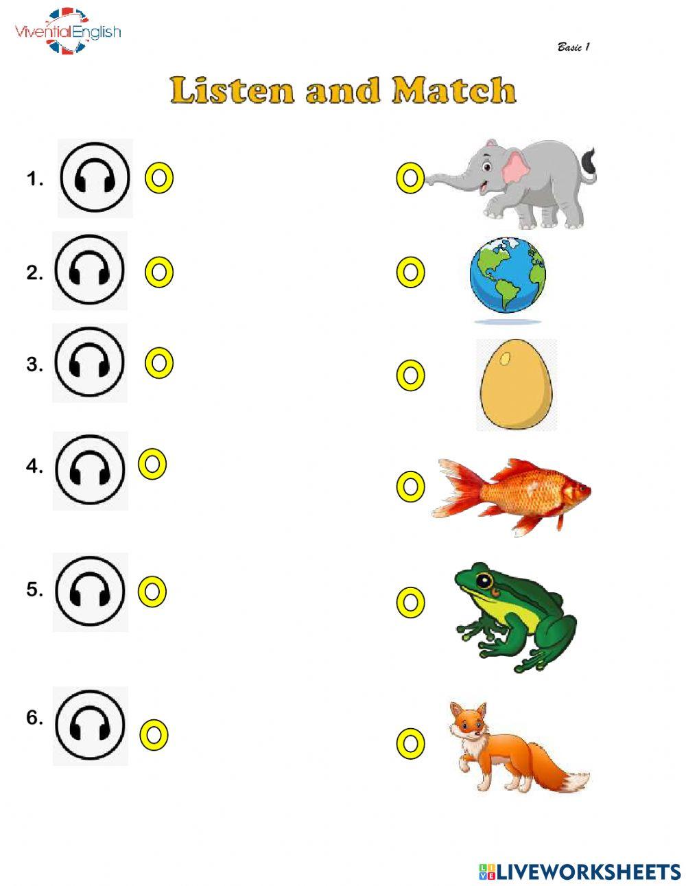 Listening online exercise for KINDER | Live Worksheets