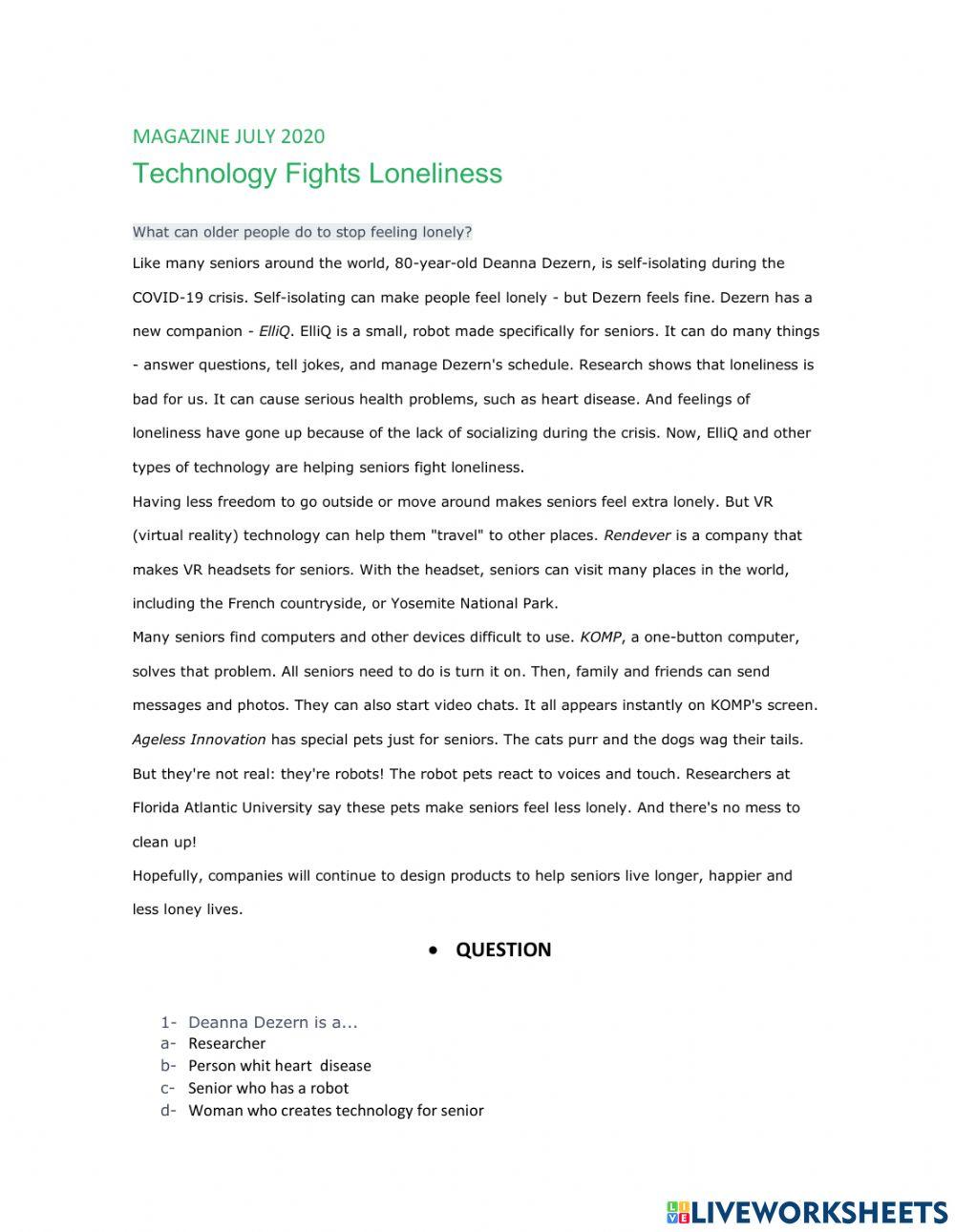 Reading comprehension