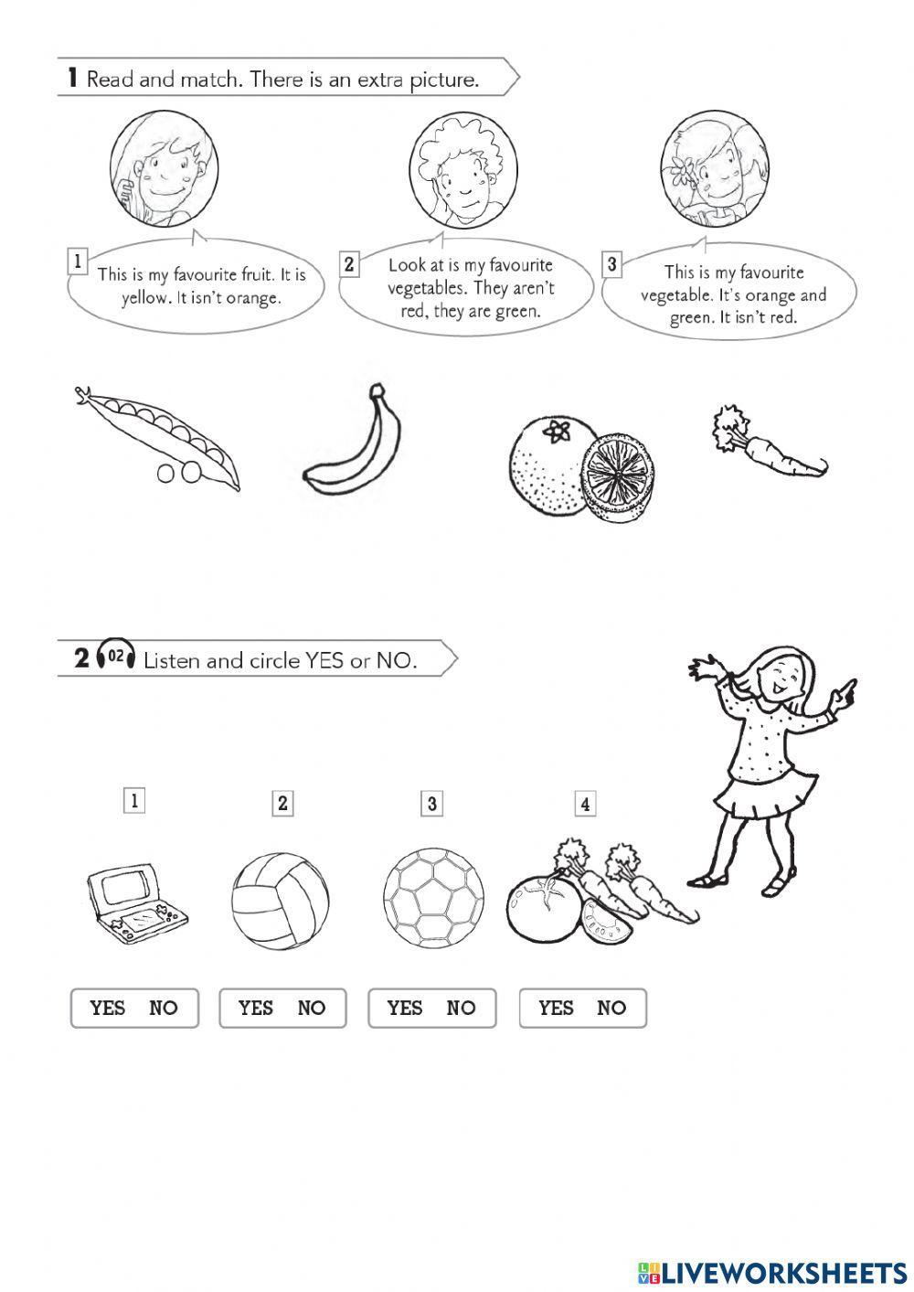 Fruits and vegetables