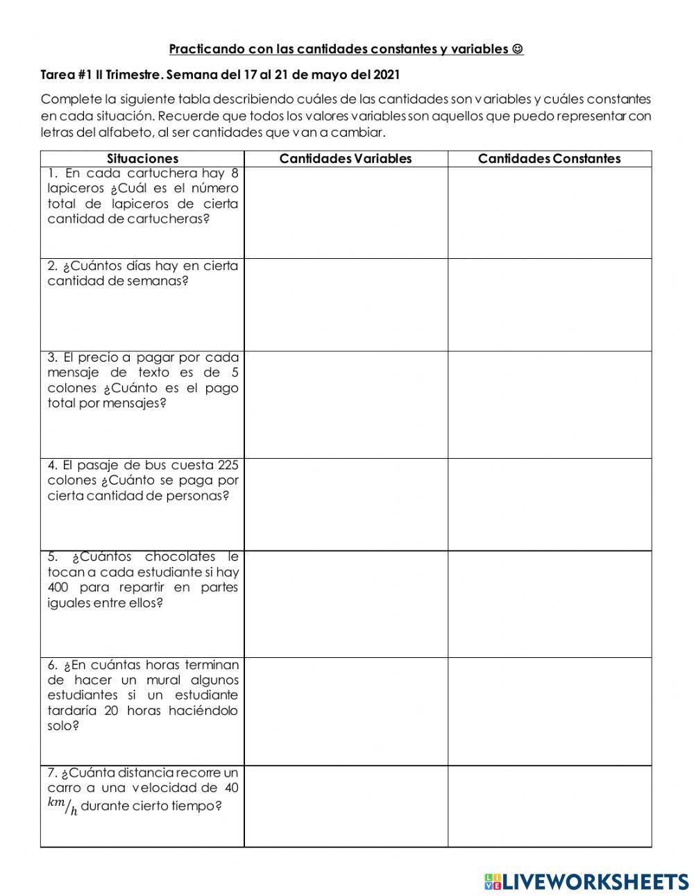 Variables y constantes