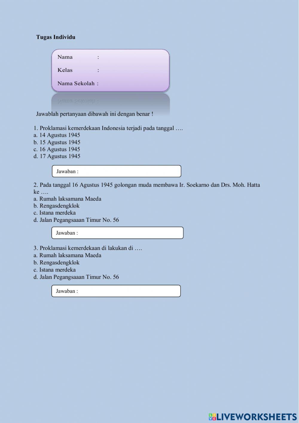 LKPD IPS Kelas 5 tema 7 Subtema 2