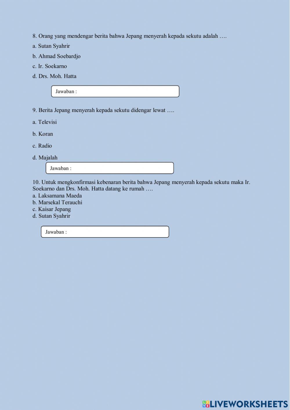 LKPD IPS Kelas 5 tema 7 Subtema 2