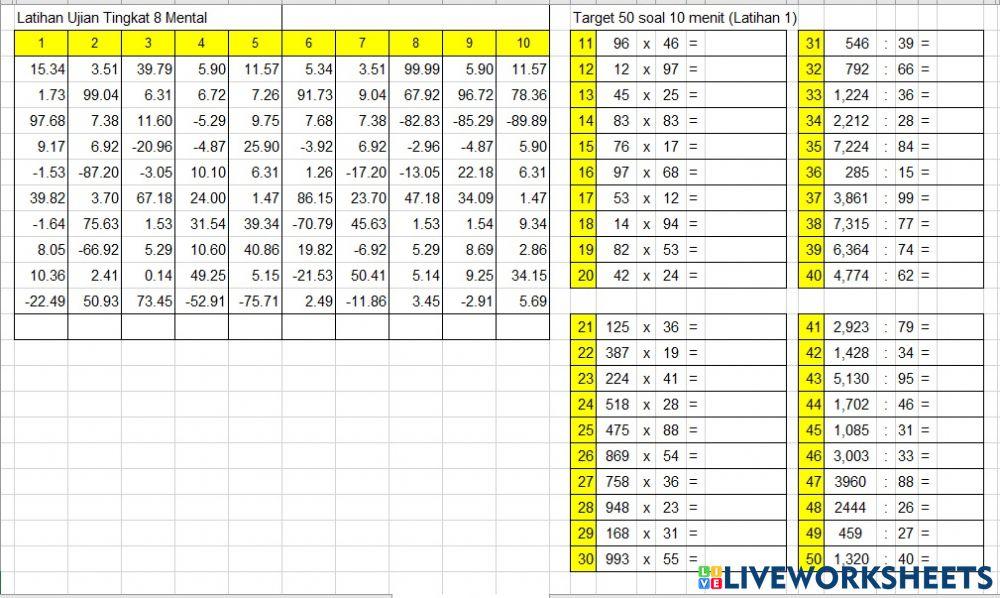 Latihan ujian tingkat 8 Mental