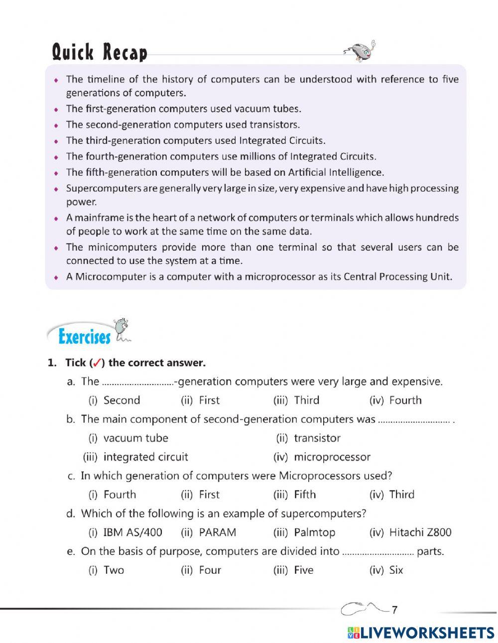 GENERATIONS OF COMPUTERS