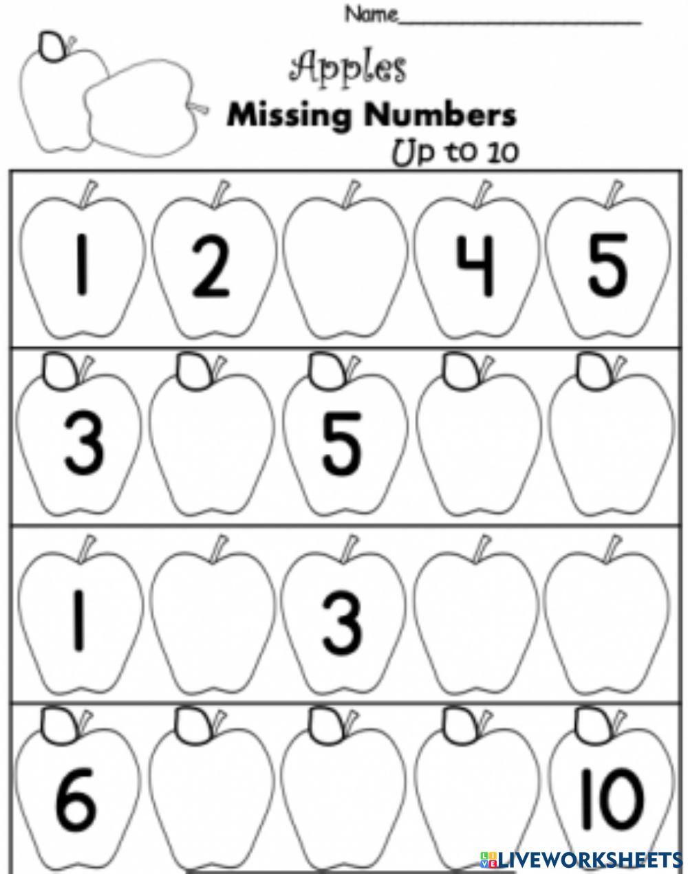 Write the missing Numbers