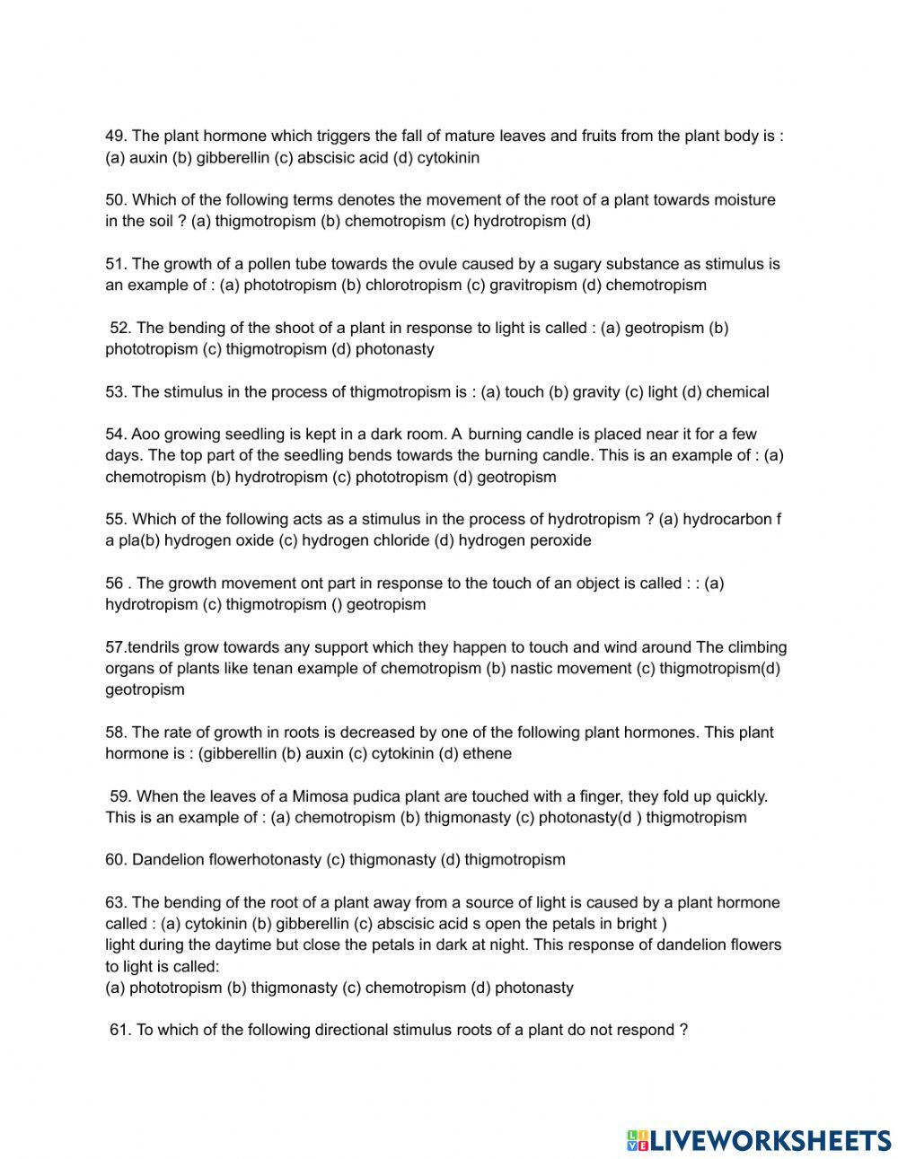 Control and co ordination