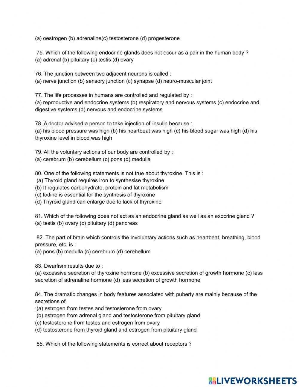 Control and co ordination