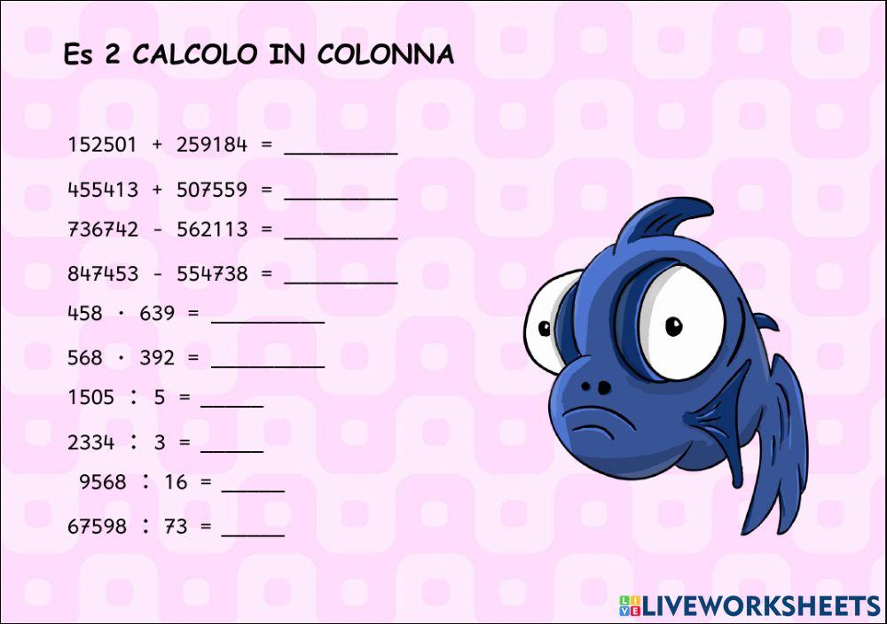 Calcolo in colonna 5