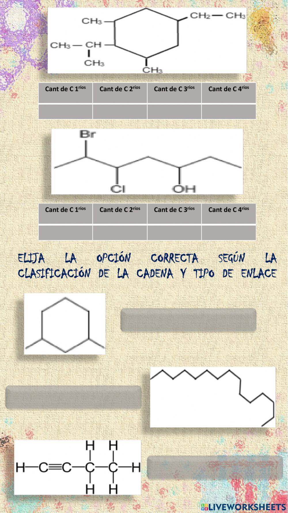 Clasificación de las Cadenas Carbonadas