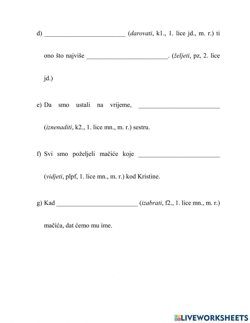 Glagolska vremena i glagolski načini - 6.