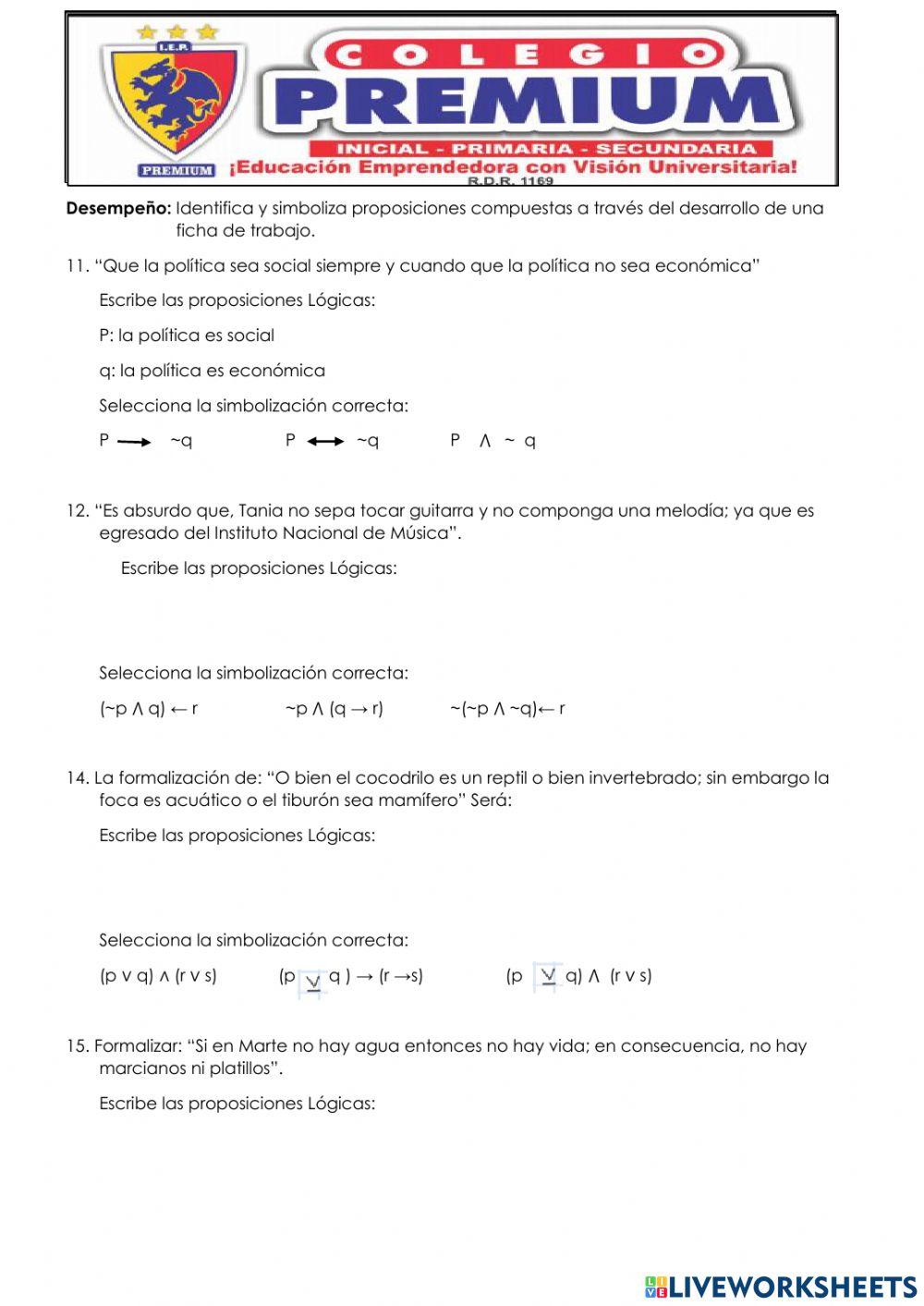 Simbolizamos proposiciones