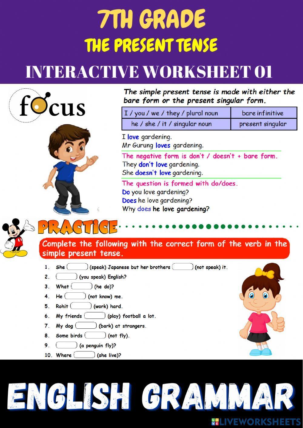 7th- eng - ps 01 - the present tense