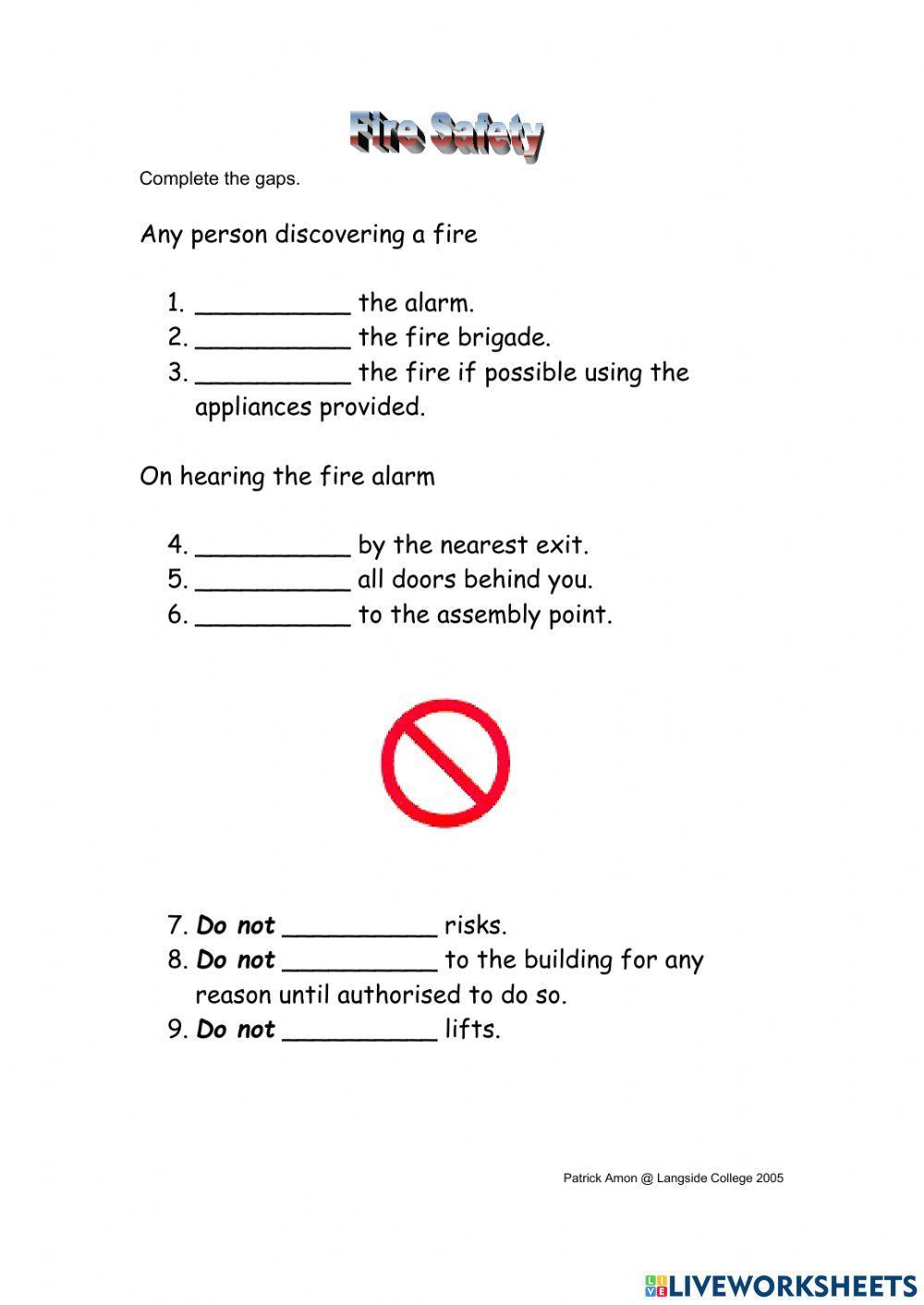 A Fire Safety Notice