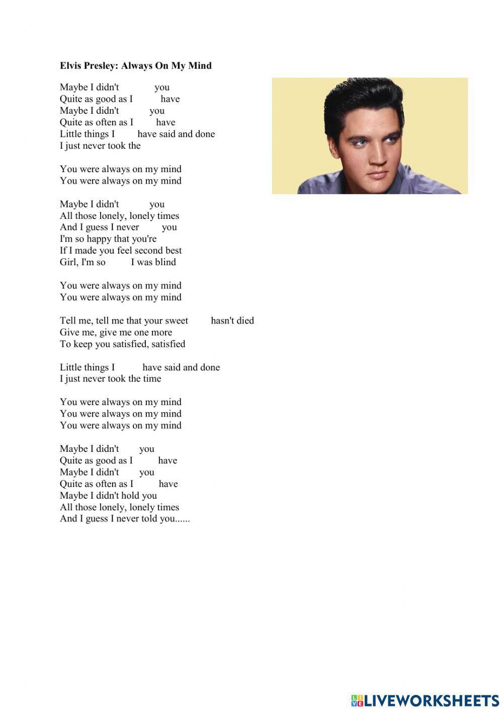 Elvis Presley Always On My Mind