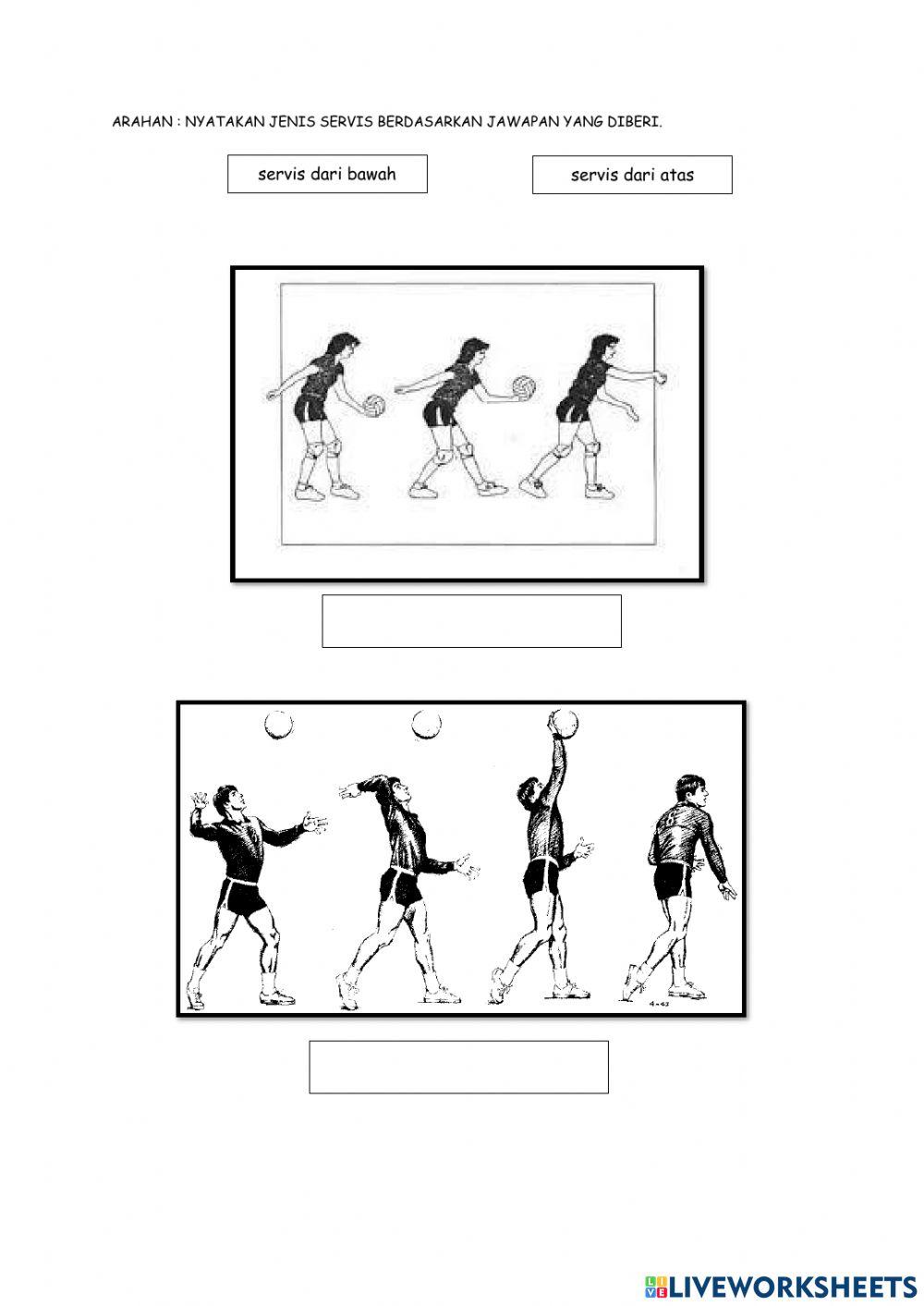 Melakukan servis atas bahu menggunakan tangan dan alatan