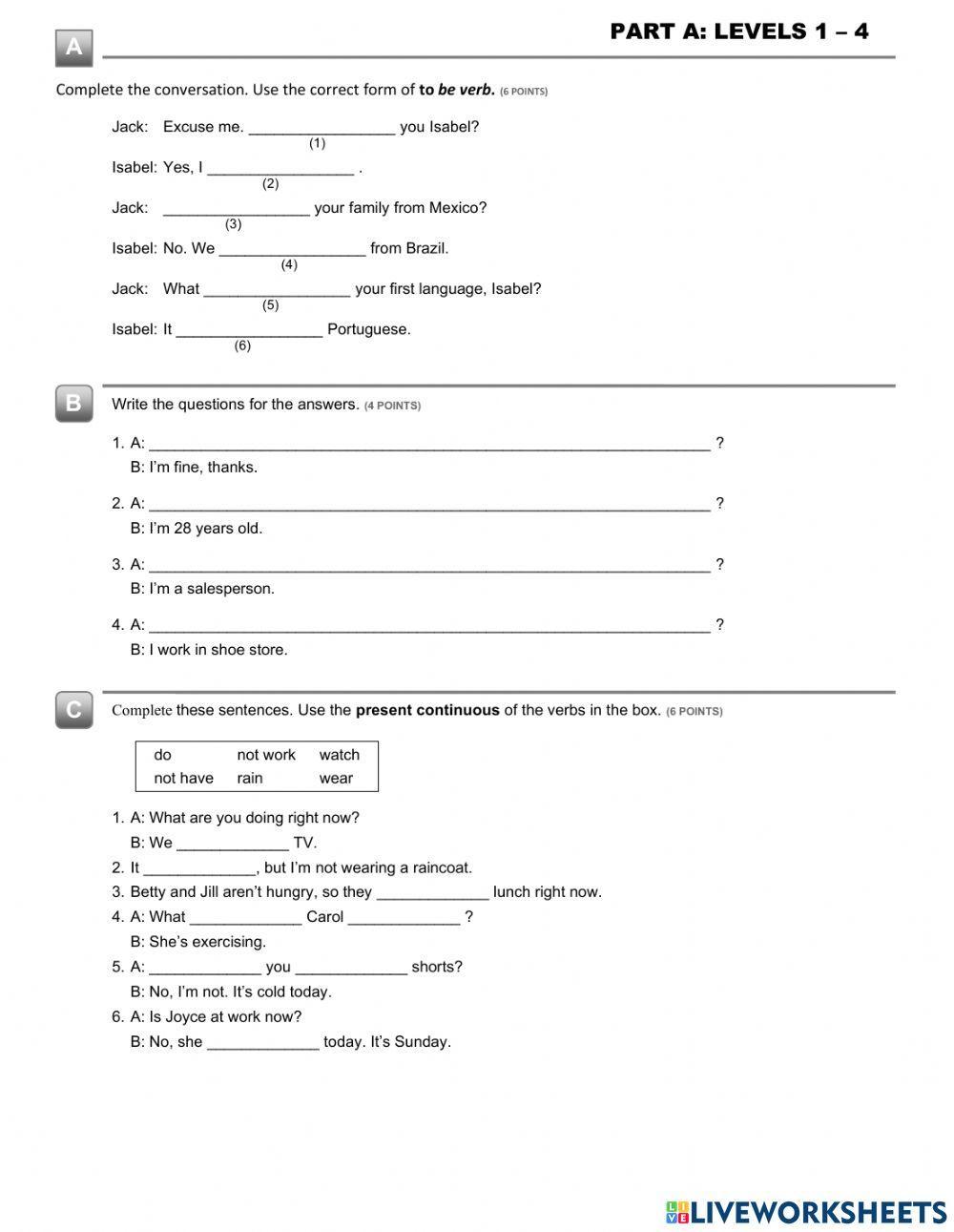 Placement test level 1 - 11