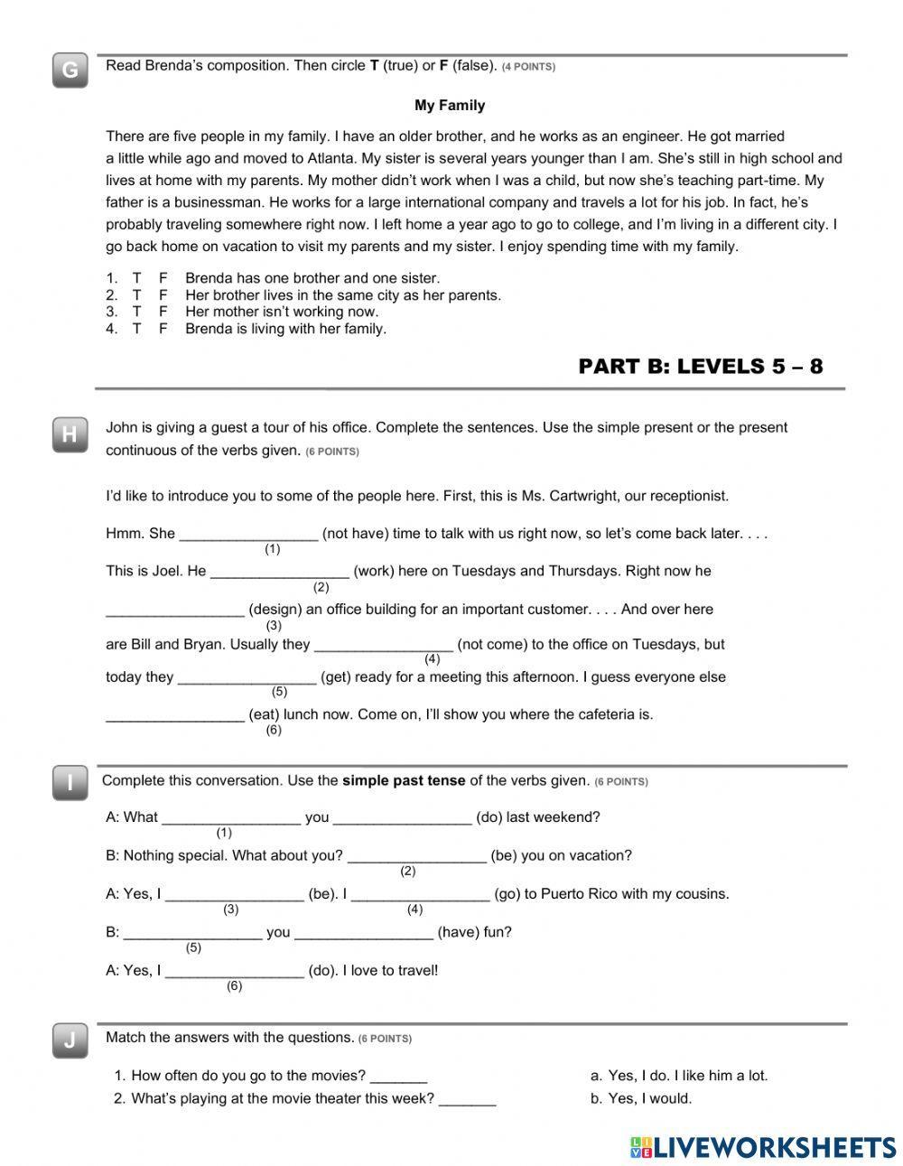 Placement test level 1 - 11
