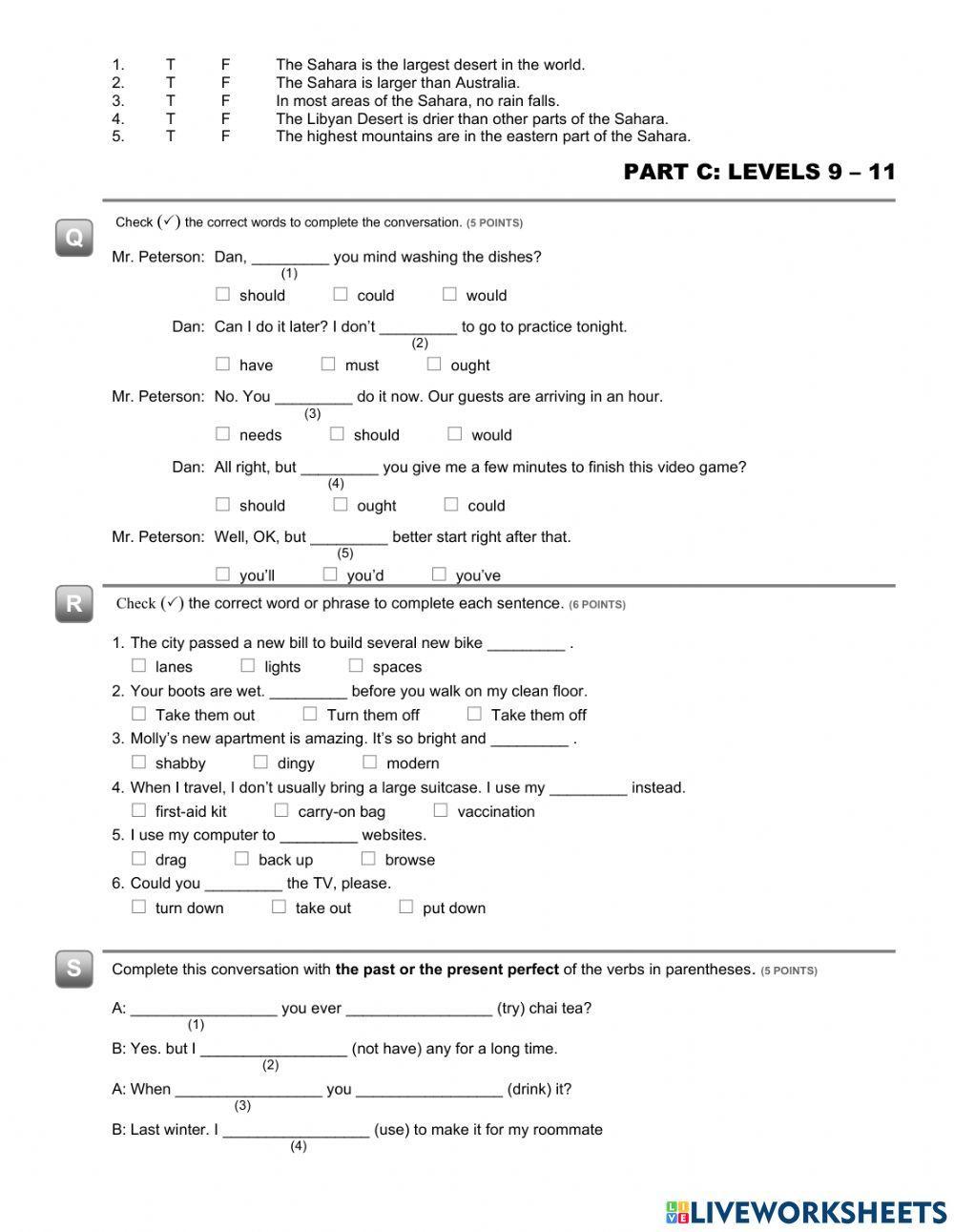 Placement test level 1 - 11