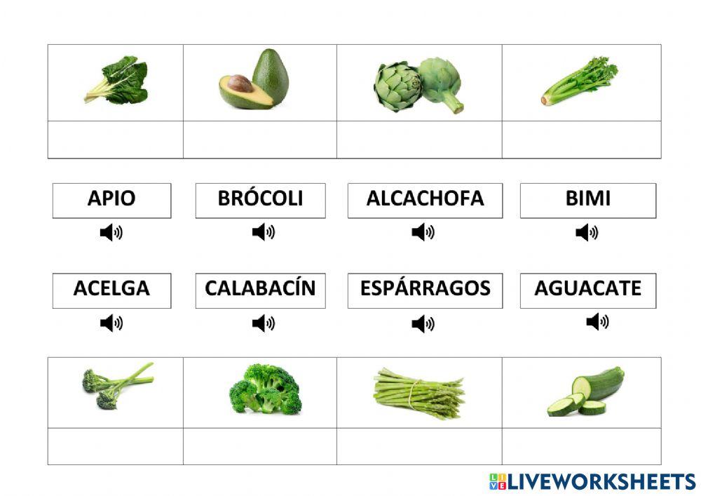 Frutas y verduras de color verde - I