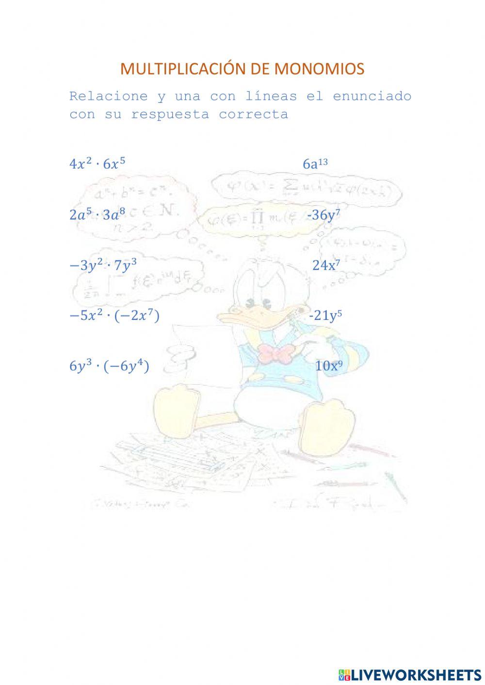 Multiplicación de monomios