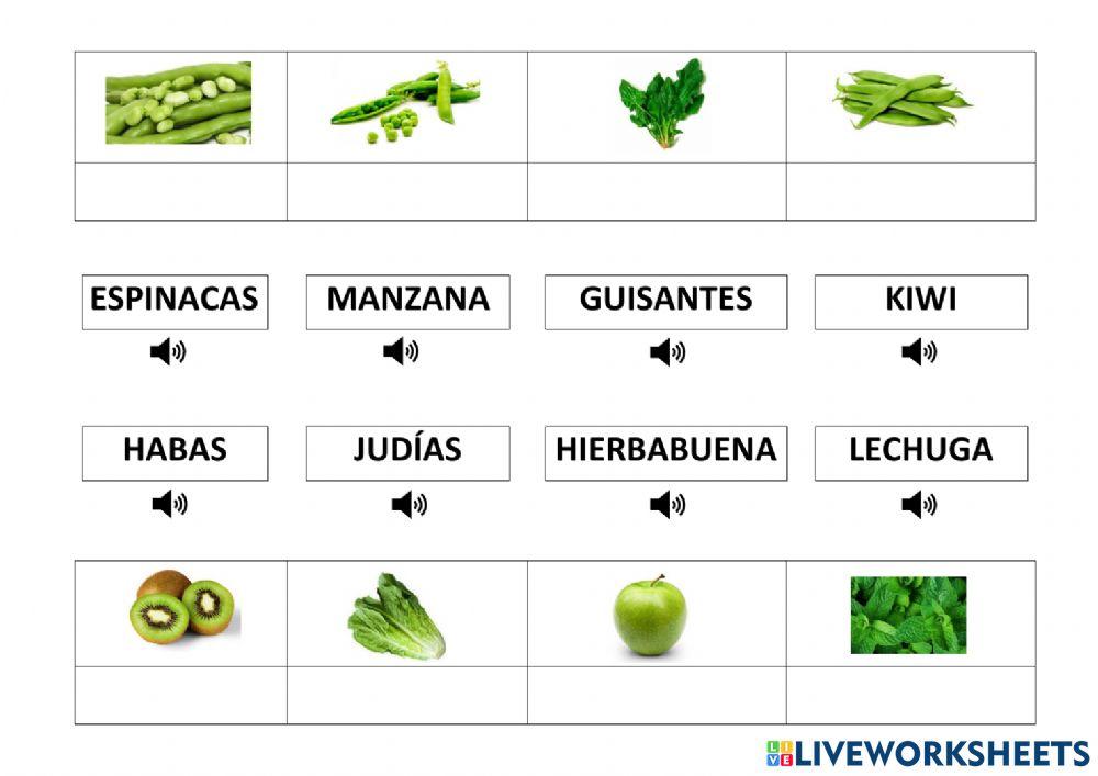 Frutas y verduras de color verde - II