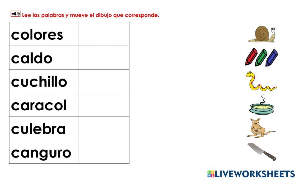 CaCoCu: Mover dibujos a palabras 3