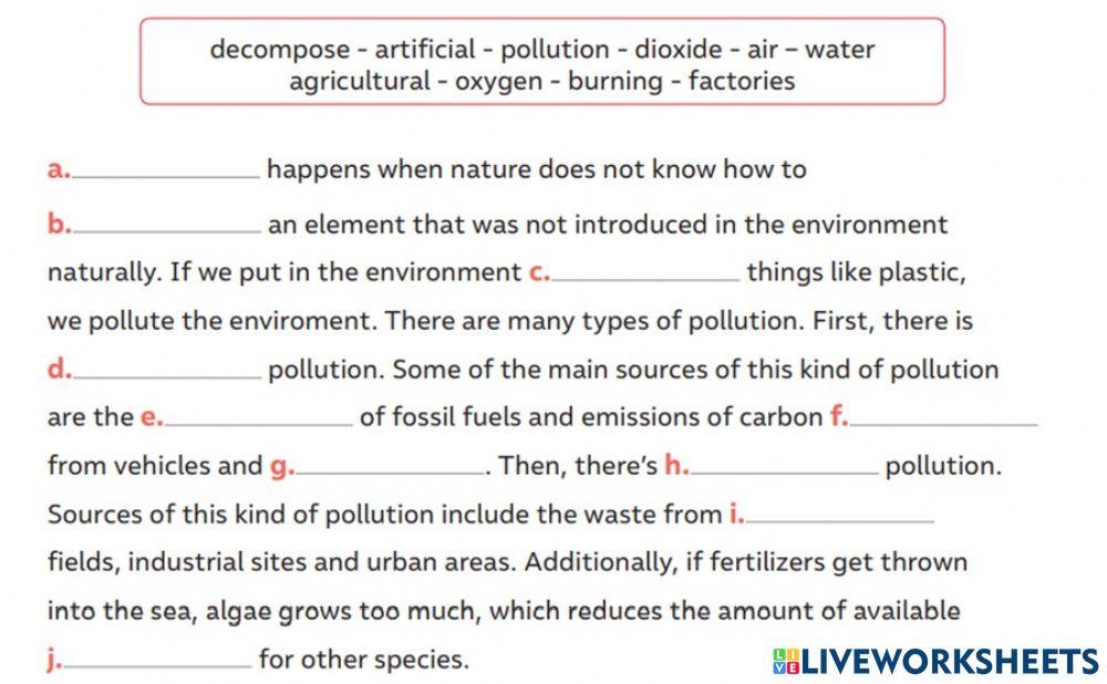 Pollution listening activity