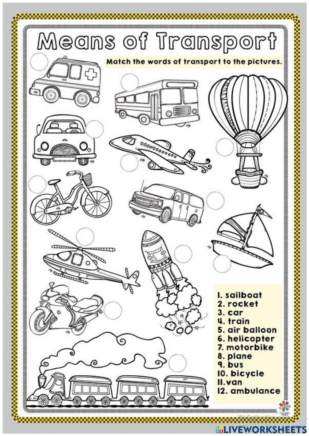 MEANS OF TRANSPORT - ESL worksheet by Aldjia