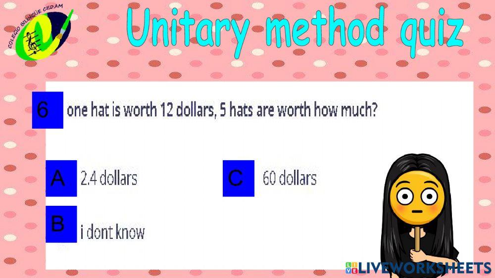 Unitary method 6th