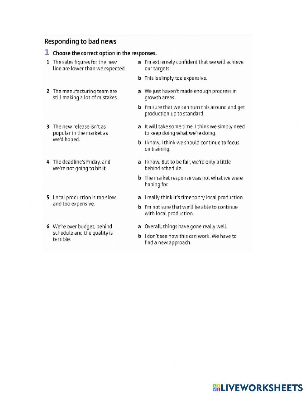 Responding to bad news