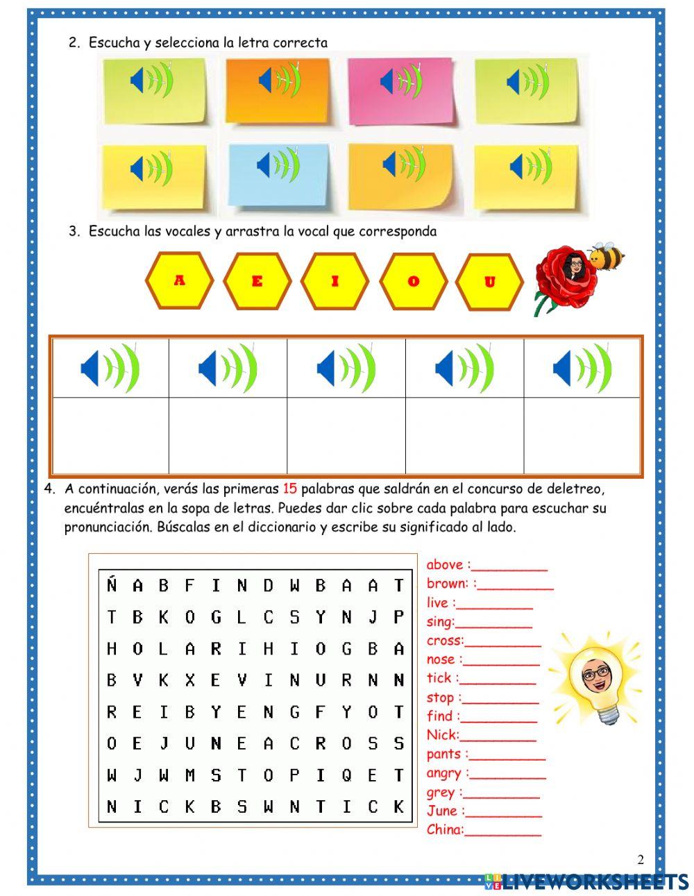 3. Spelling Bee, the alphabet