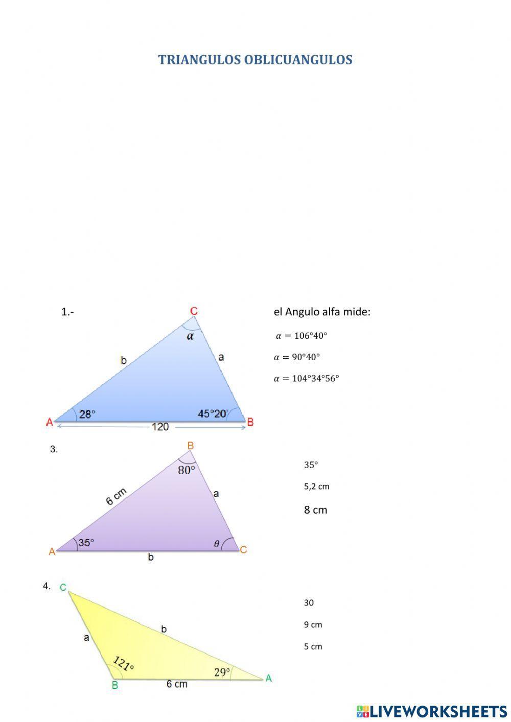 Triangulos oblicuangulos
