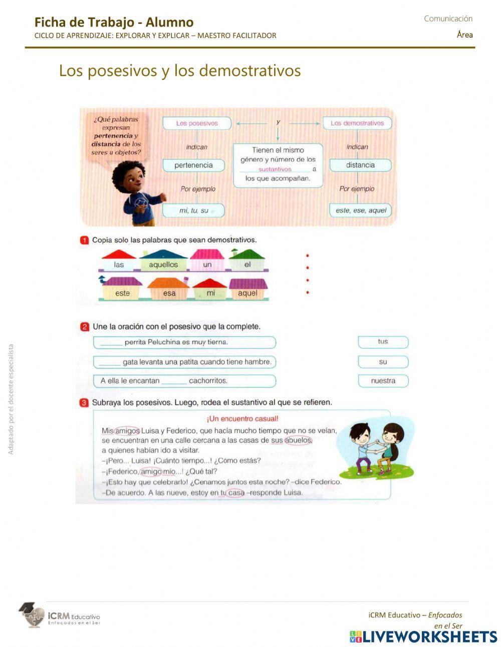 Posesivos y demostrativos