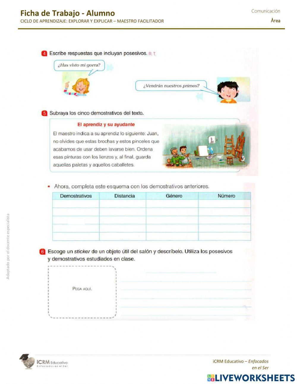 Posesivos y demostrativos