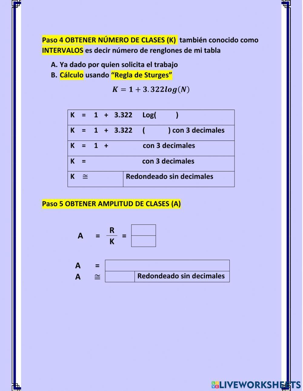 Tabla de frecuencia con datos agrupados