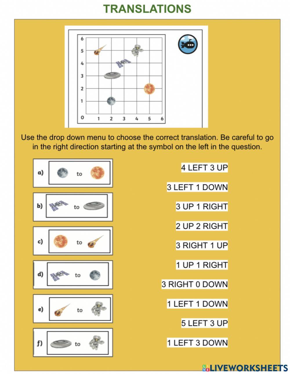 Translation movement on grid choose