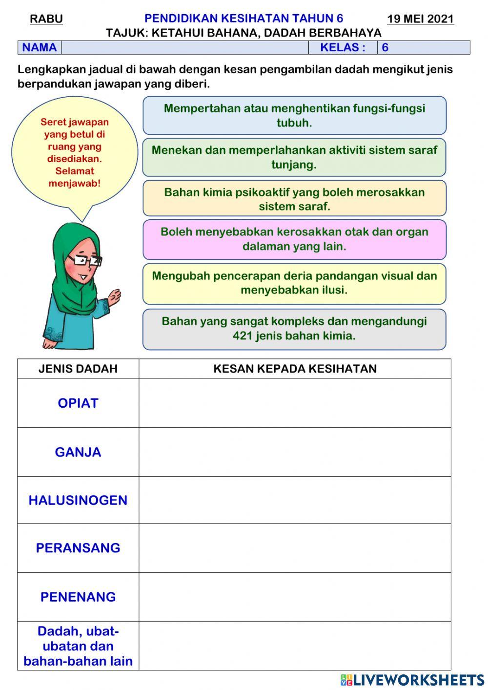 Pendidikan kesihatan Tahun 6