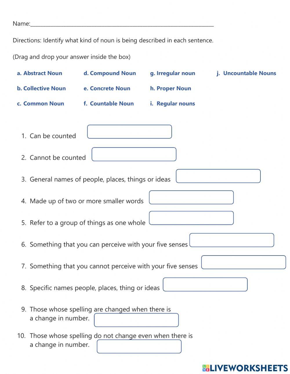 Kinds of nouns Kinds of nouns