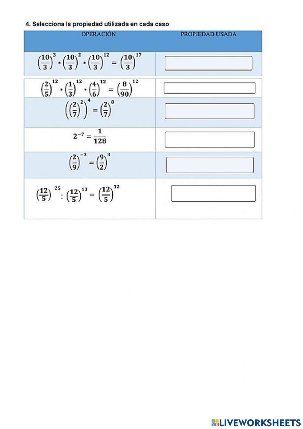 Mas ejercicios con potencias en Q