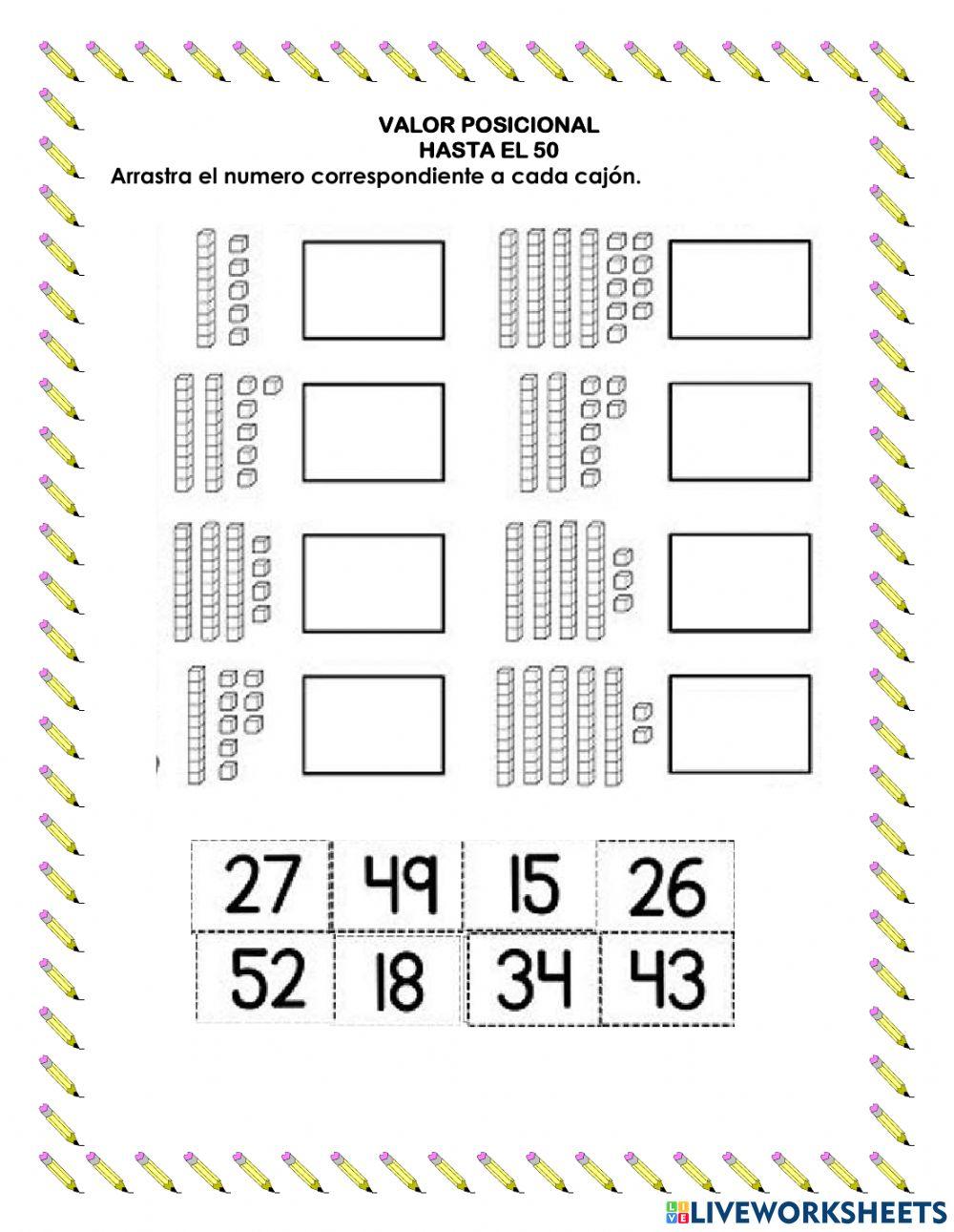 Valor posicional hasta el 50