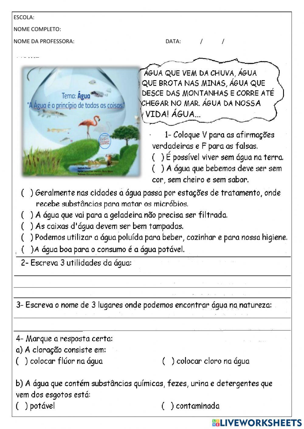 Características da água