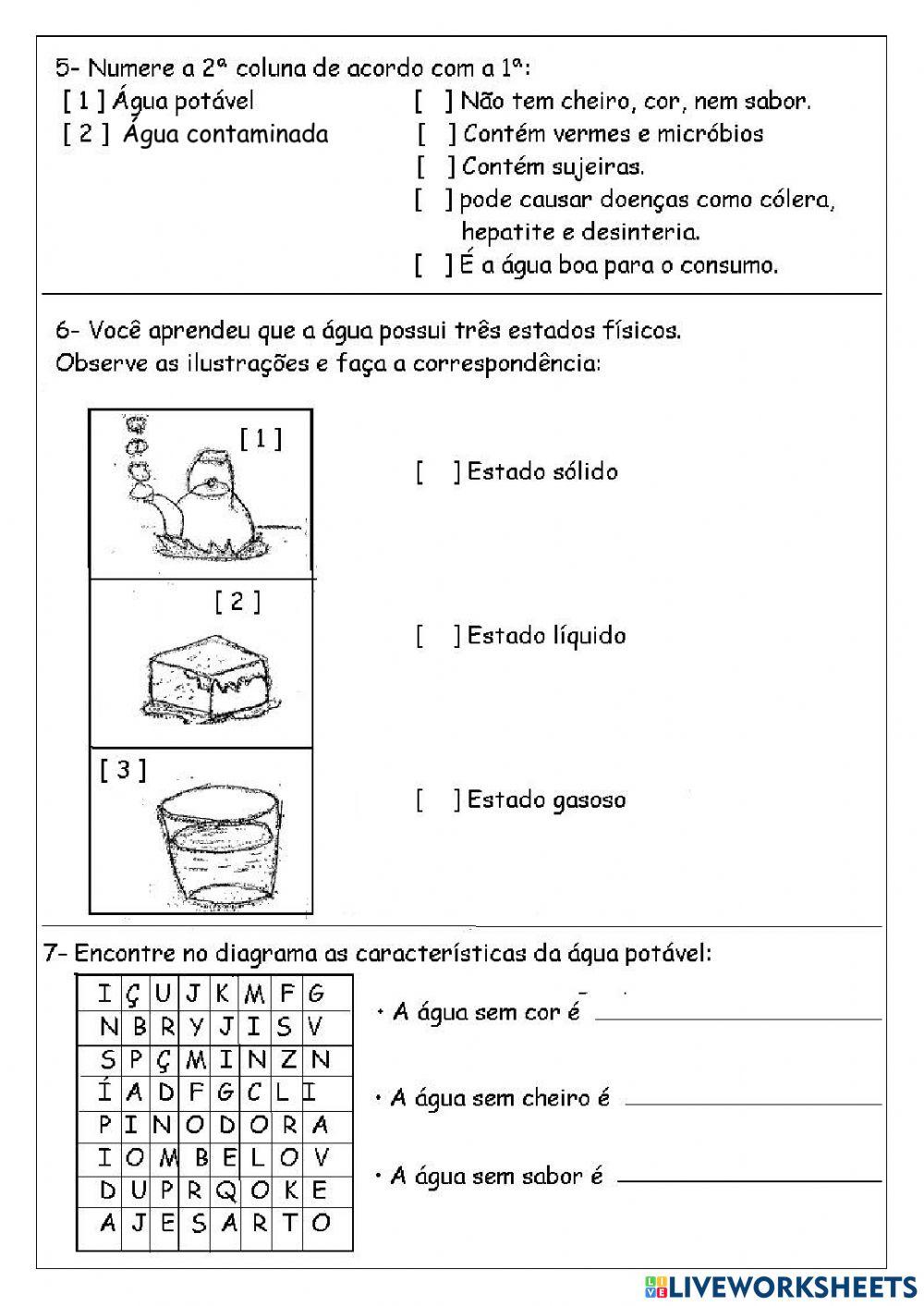 Características da água