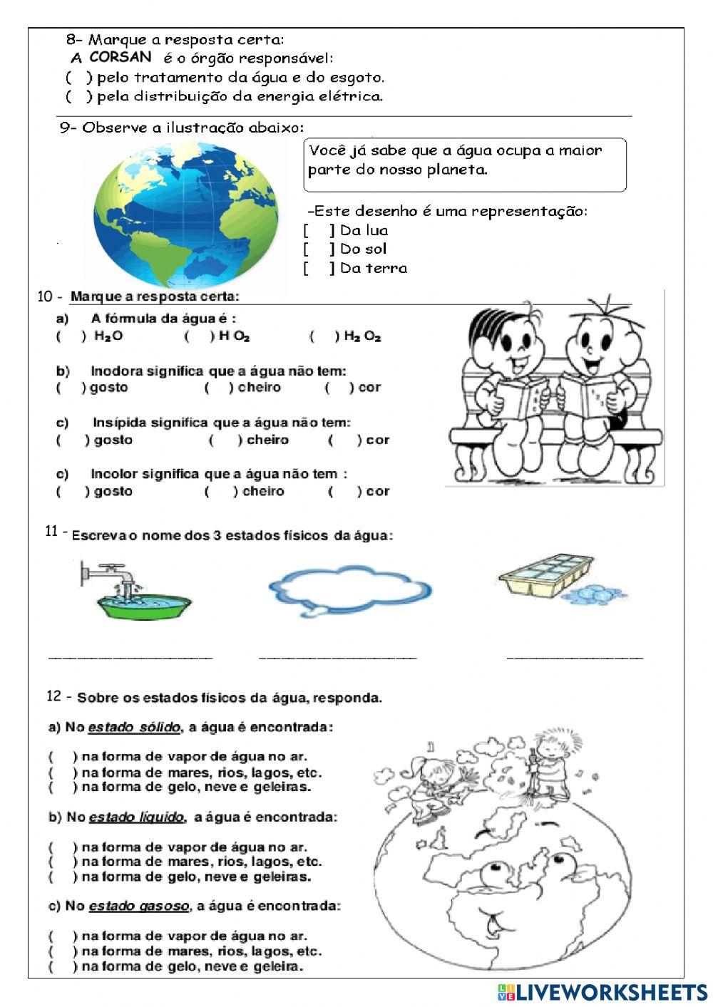 Características da água