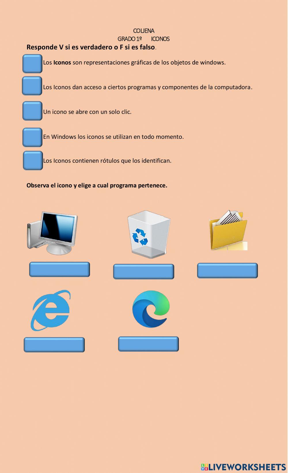 Los iconos de windows